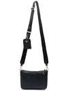 Triangle Logo Saffiano Leather Cross Bag Black - PRADA - BALAAN 4