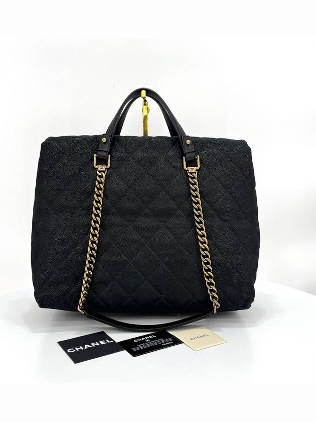 Caviar season shoulder bag tote black - CHANEL - BALAAN 3