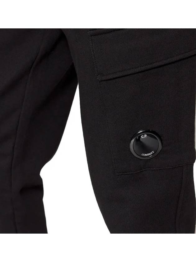 Men's Lens Wappen Diagonal Fleece Jogger Track Pants Black - CP COMPANY - BALAAN 4