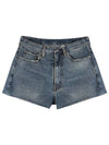 Low Cut Hem Denim Cotton Shorts Blue - MAISON MARGIELA - BALAAN 2