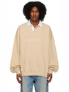 Waffle Henry Rugby Polo Shirt SAND Beige 192BT222014F - FEAR OF GOD ESSENTIALS - BALAAN 1