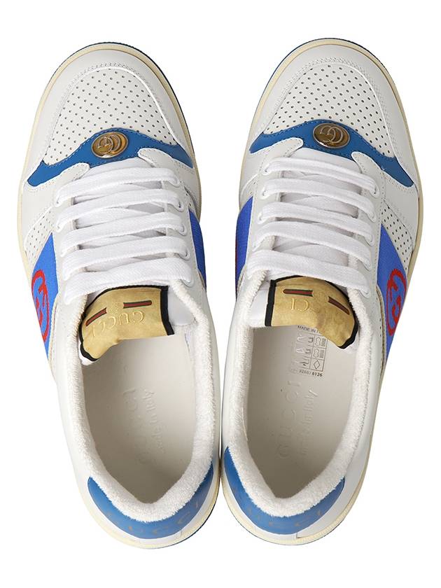 Screener Interlocking G Low Top Sneakers Blue White - GUCCI - BALAAN 3