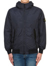 Men's Garment Dyed Crinkle Reps Recycled Nylon Primaloft TC Hooded Jacket Navy - STONE ISLAND - BALAAN 2