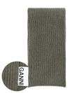 Wool Muffler Dusty Olive - GANNI - BALAAN 5