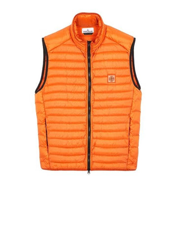 Loom Woven Chambers Recycled Nylon Down Padding Vest Orange - STONE ISLAND - BALAAN 1