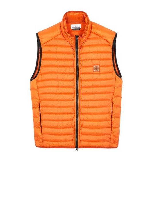 Loom Woven Chambers Recycled Nylon Down Padding Vest Orange - STONE ISLAND - BALAAN 1