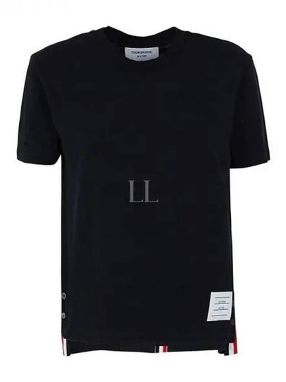 Men's Center Back Striped Short Sleeve T-Shirt Navy - THOM BROWNE - BALAAN 2