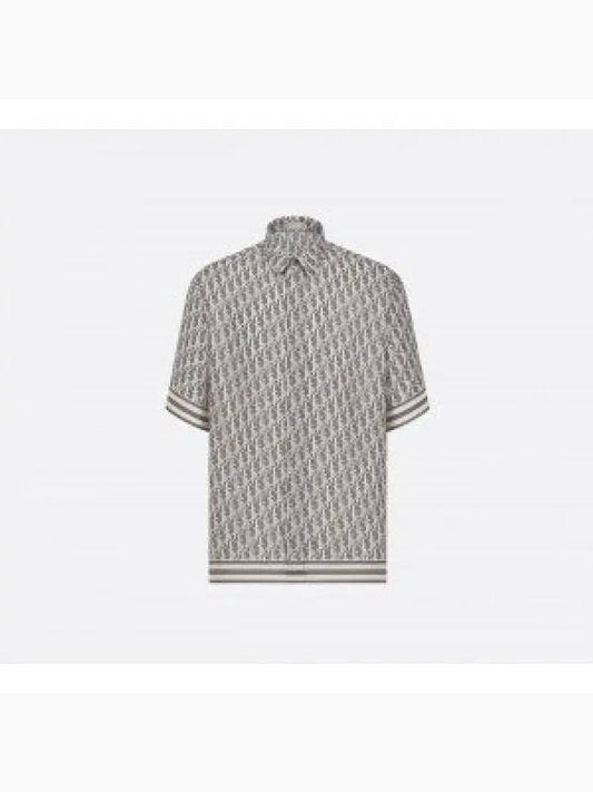 Oblique Short Sleeve Shirt Grey - DIOR - BALAAN 2