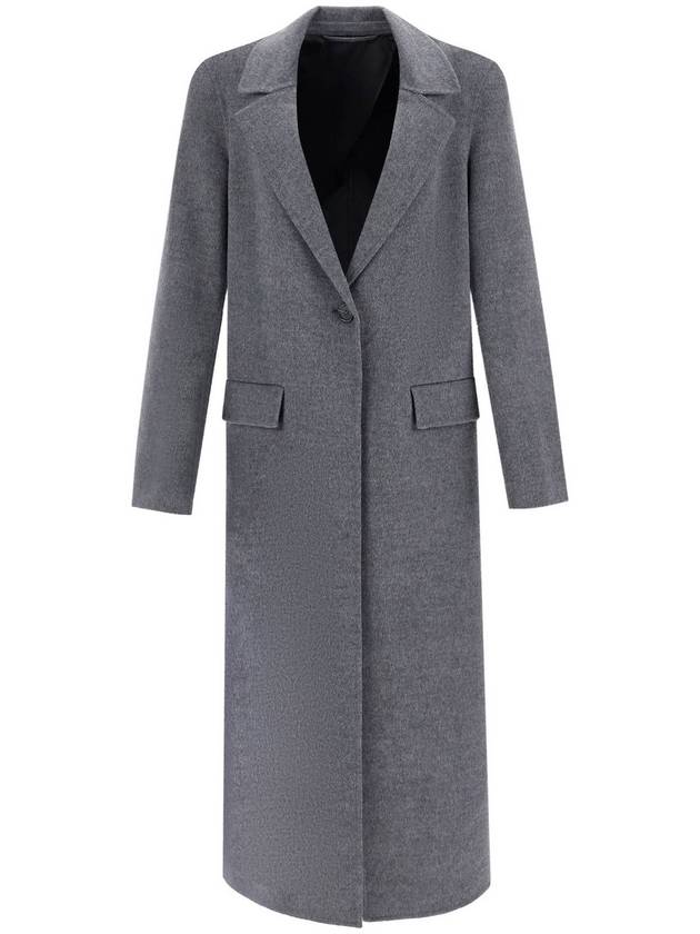 long oversized coat in melange grey wool - TOTEME - BALAAN 1