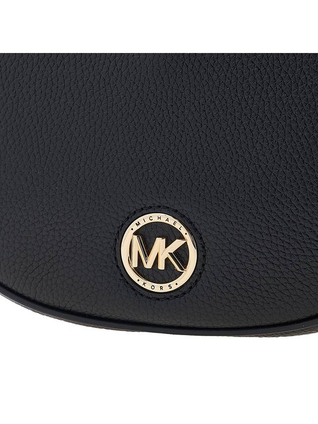 Logo Plaque Leather Saddle Shoulder Bag Black - MICHAEL KORS - BALAAN 8