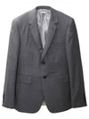 Super 120S Wool Twill Single Breasted Classic Jacket Grey - THOM BROWNE - BALAAN 1