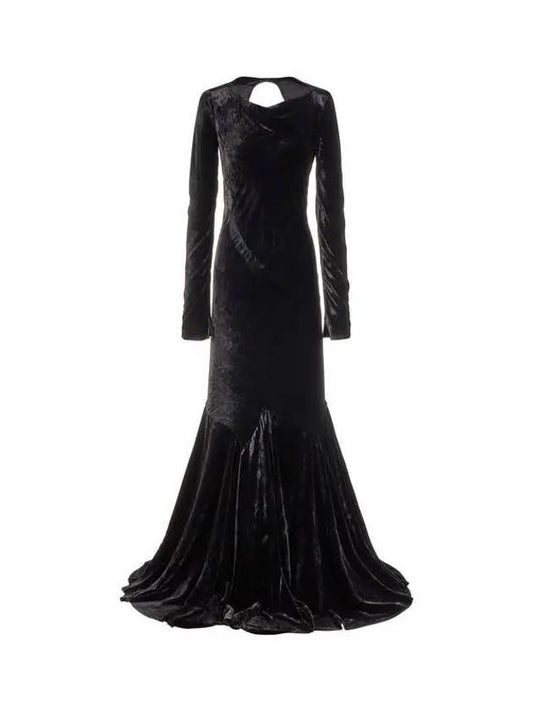 WOMEN Open Back Velor Dress Black - RICK OWENS - BALAAN 1
