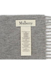 Small Solid Merino Wool Muffler Grey - MULBERRY - BALAAN 10