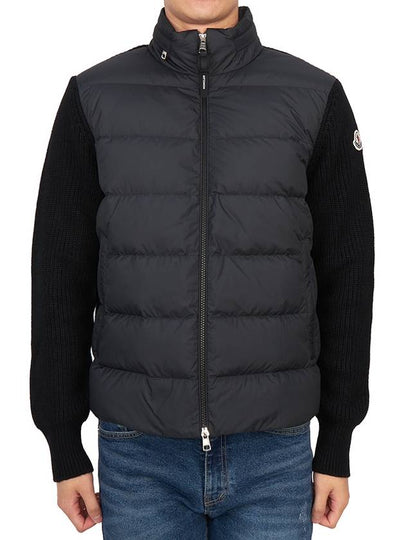 Padded Wool Zip-Up Hoodie Black - MONCLER - BALAAN 2