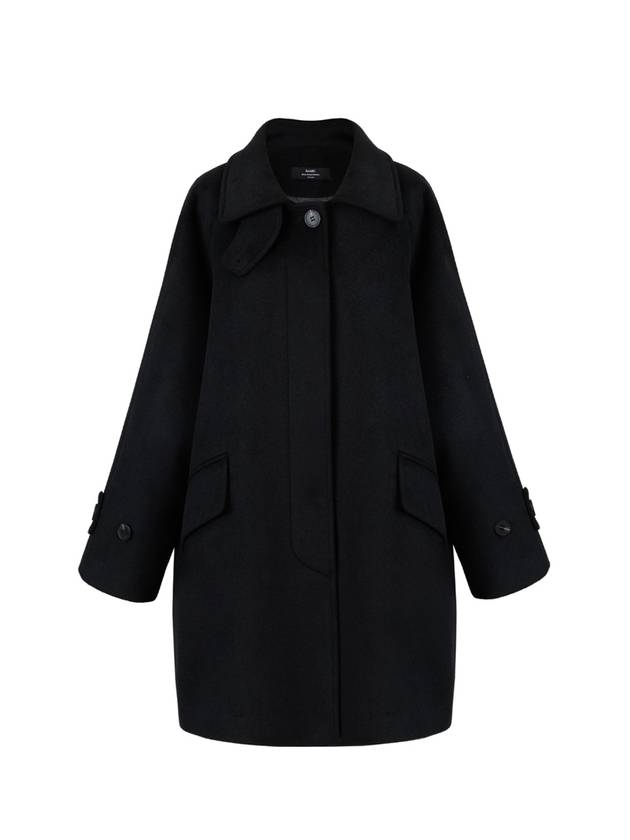 Mars wool hidden button half coat black MARS12BK - RAMUSTUDIO - BALAAN 1