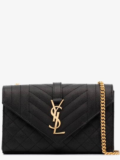 Matelasse Envelope Small Shoulder Bag Black - SAINT LAURENT - BALAAN 2