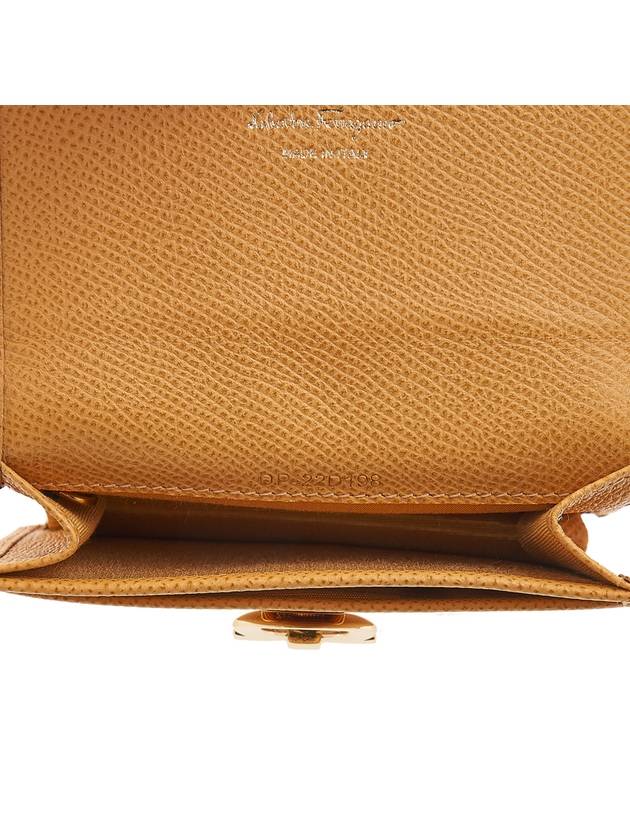 Gancini Calfskin Card Wallet Yellow - SALVATORE FERRAGAMO - BALAAN 11