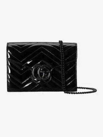 GG Marmont Matelasse Patent Mini Bag Black - GUCCI - BALAAN 2