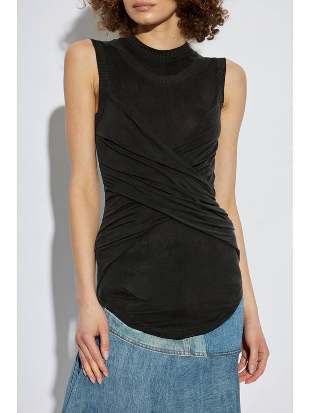 Balmain Draped Top, Women's, Black - BALMAIN - BALAAN 3