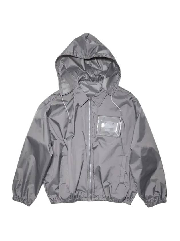 Face Logo Patch Hooded Jacket Carbon Grey - ACNE STUDIOS - BALAAN 1