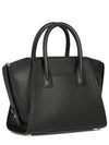 Women's Avril Small Satchel Leather Tote Bag Black - MICHAEL KORS - BALAAN 4