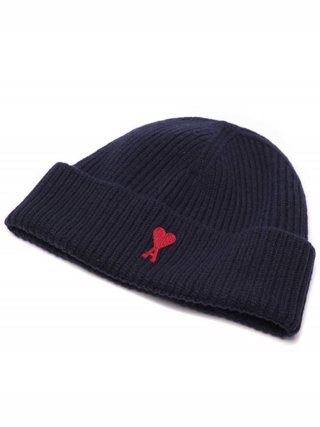 Heart Logo Wool Beanie Night Blue - AMI - BALAAN 6