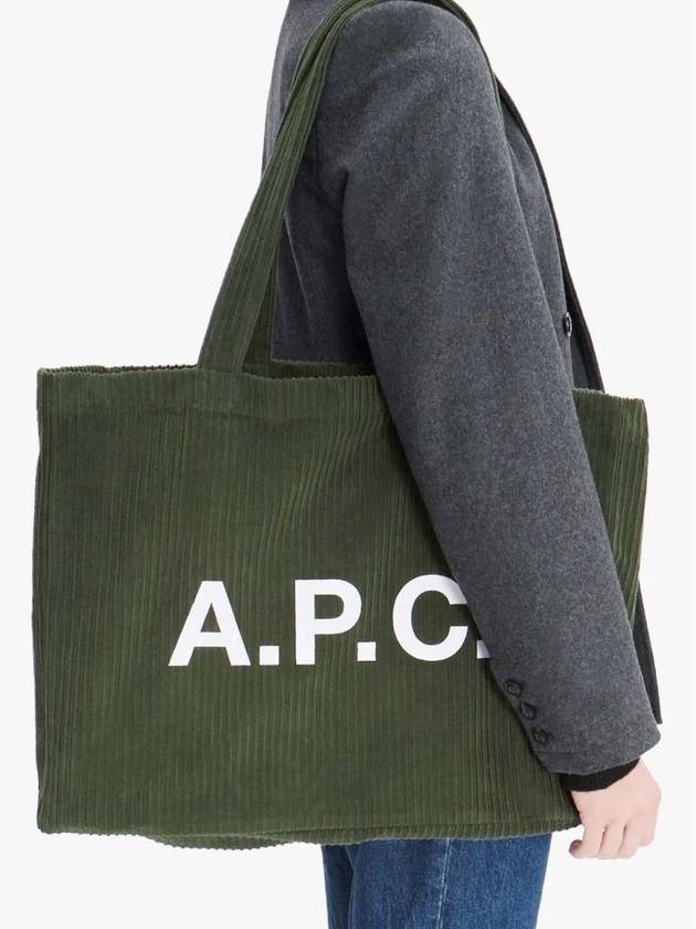 Eco Bag Diane Corduroy Tote Green - A.P.C. - BALAAN 6