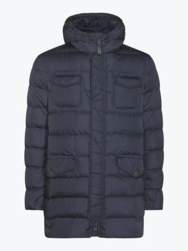 Men s Zipper Hooded Coat Padded Jacket Navy - HERNO - BALAAN 1