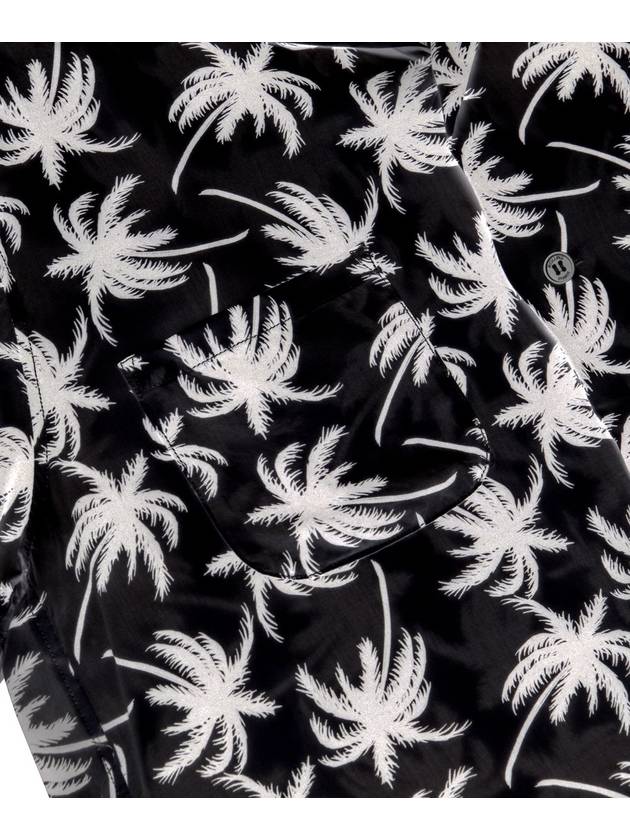 Hawaiian Palm Tree Print Short Sleeve Shirt Black - ROLLING STUDIOS - BALAAN 6