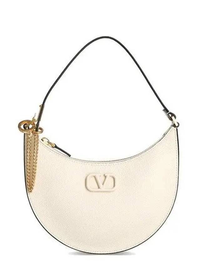 V Logo Classic Leather Chain Shoulder Bag Ivory - VALENTINO - BALAAN 2