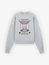 College Fox Print Sweatshirt Light Grey Melange - MAISON KITSUNE - BALAAN 2