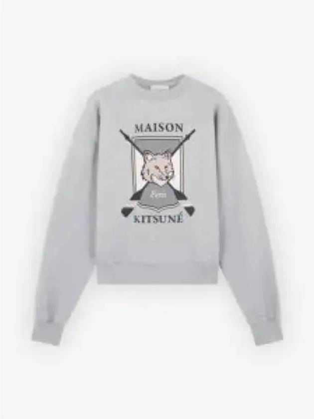 College Fox Print Sweatshirt Light Grey Melange - MAISON KITSUNE - BALAAN 2