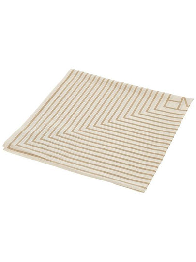 Signature Monogram Striped Silk Scarf Peanut Butter Light Sand - TOTEME - BALAAN 2