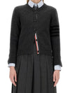 Striped Detail Wool Cardigan Dark Grey - THOM BROWNE - BALAAN 2