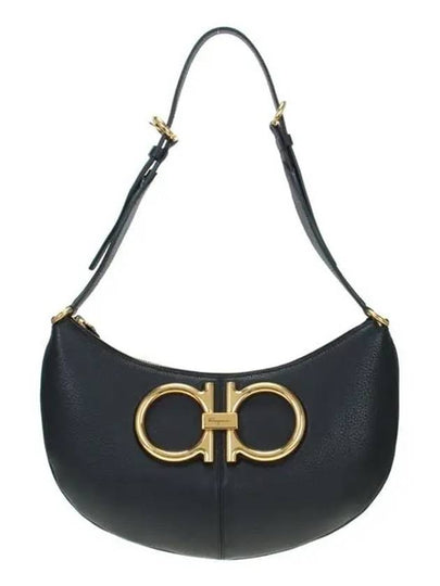 Maxi Gancini Shoulder Bag Black - SALVATORE FERRAGAMO - BALAAN 2