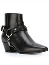 Wyatt Studded Harness Chelsea Boots Black - SAINT LAURENT - BALAAN.