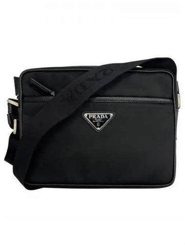 Triangular logo nylon shoulder bag black 270699 - PRADA - BALAAN 1