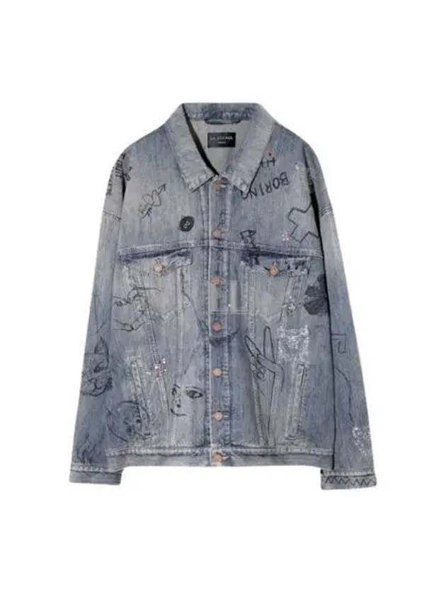 Graffiti Denim Jacket Blue - BALENCIAGA - BALAAN 2