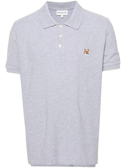 Fox Head Patch Cotton Polo Shirt Grey - MAISON KITSUNE - BALAAN 2