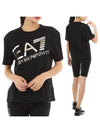 EA7 Sequin Big Logo Overfit Short Sleeve T-Shirt Black - EMPORIO ARMANI - BALAAN 2