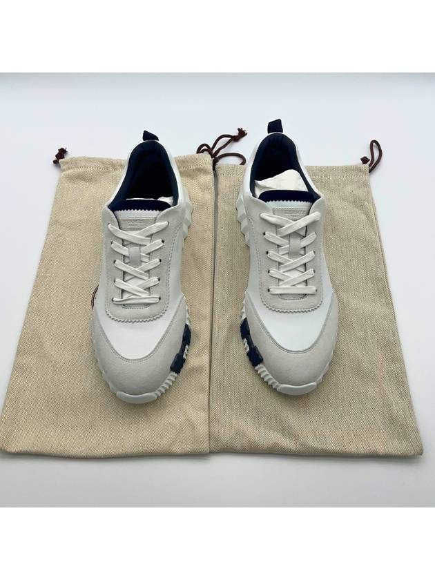 Bouncing Sneakers Calfskin Suede Goatskin Blanc - HERMES - BALAAN 2