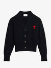 Men's de Coeur Heart Cardigan Black - AMI - BALAAN 3