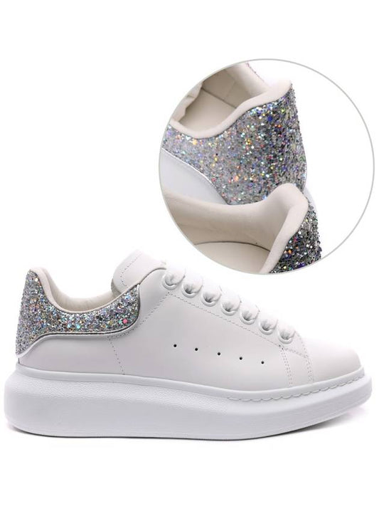Oversole Glitter Tab Low Top Sneakers White - ALEXANDER MCQUEEN - BALAAN 2
