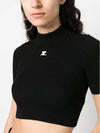 Crop Rib Knit Top Black - COURREGES - BALAAN 6