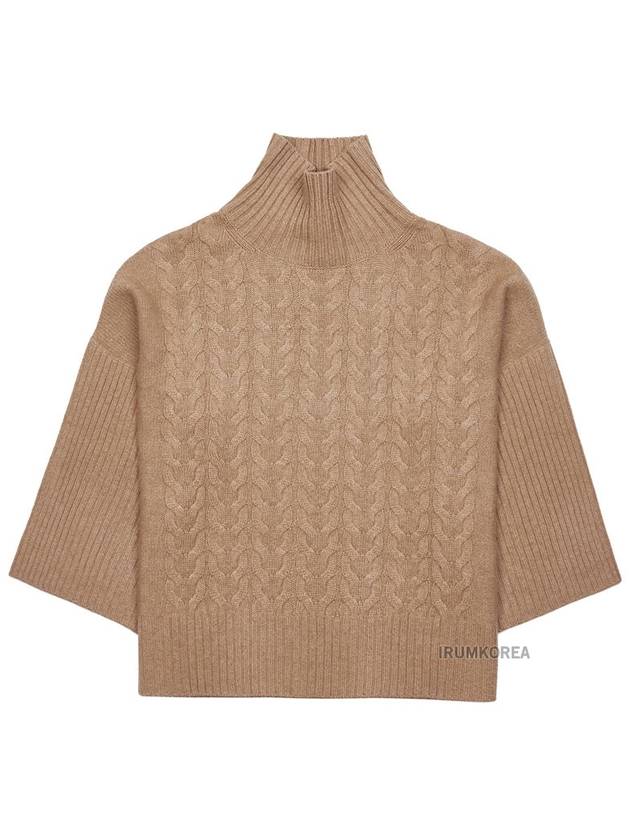 Women's Okra Cable Cashmere Turtleneck Beige - MAX MARA - BALAAN 10