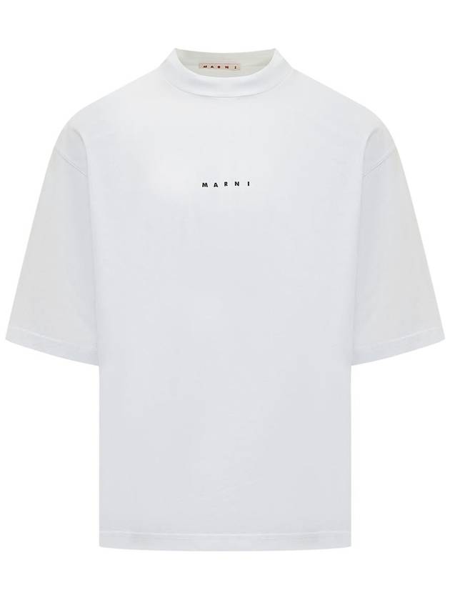 Logo Organic Cotton Short Sleeve T-Shirt White - MARNI - BALAAN 2