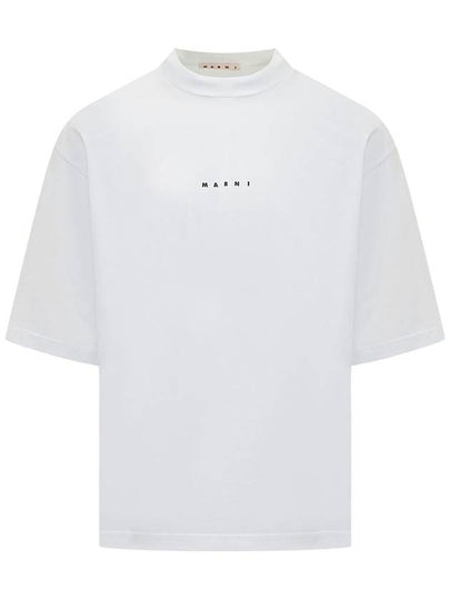 Logo Organic Cotton Short Sleeve T-Shirt White - MARNI - BALAAN 2