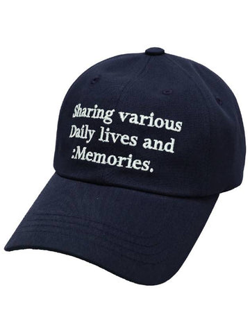 MEMORIES SLOGAN BALL CAP in navy - MYDEEPBLUEMEMORIES - BALAAN 1