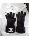 CC Logo Cashmere Knit Gloves Unisex Black AA9432 - CHANEL - BALAAN 2