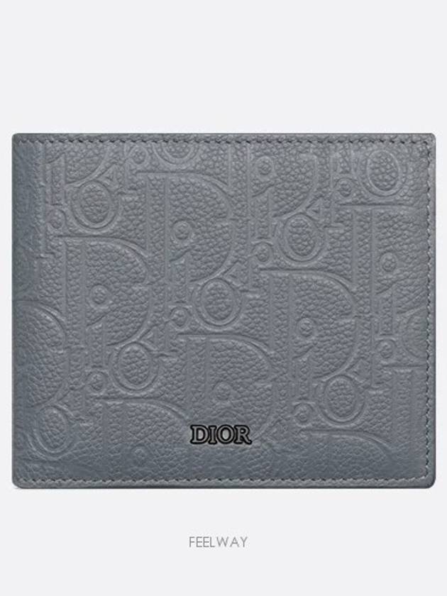 Half Wallet Deep Gray Dior Gravity Leather - DIOR - BALAAN 1